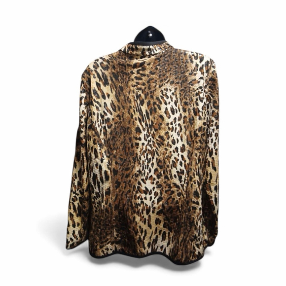 aDRESSing WOMAN Women's XL Leopard Print Sequin Full Zip Jacket (JC234) - Picture 2 of 5